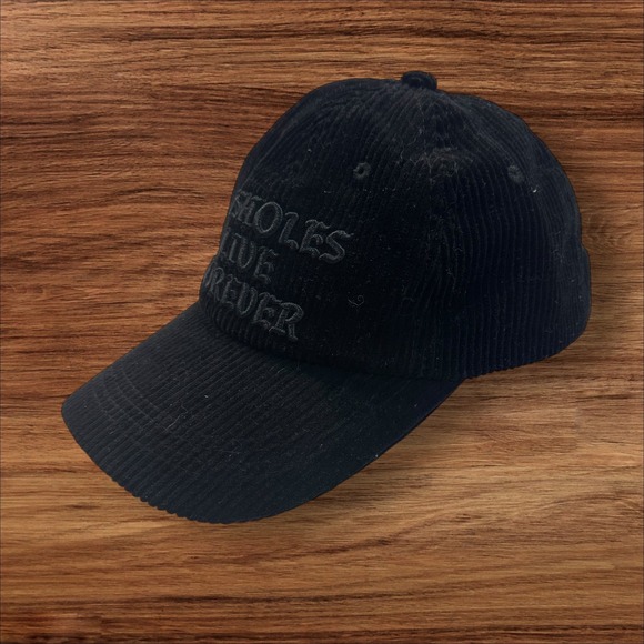 Assholes Live Forever Corduroy Hat Novelty Embroidered Slogan Cap Adjustable OS - Picture 3 of 7